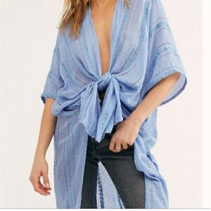 Free People day dreamin blue sequin kimono